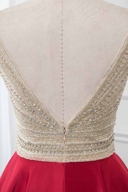 BMbridal Glamorous V-Neck Rhinestone Burgundy Mermaid Prom Dresses with Cold Sleeves Online