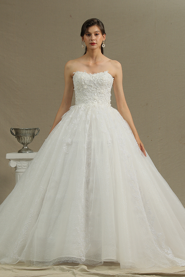 BMbridal Ball Gown Sweetheart Lace Wedding Dress-BMbridal