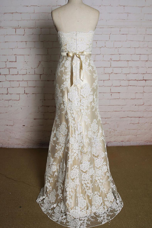 BMbridal Strapless Appliques Tulle A-line Wedding Dress On Sale-BMbridal