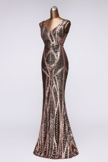 BMbridal Elegant V-Neck Sleeveless Long Mermaid Prom Dresses Online