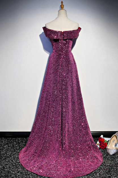 BMbridal Sparkly Sequined Off-the-Shoulder Prom Dresses Sweetheart Sleeveless A-Line Evening Dresses On Sale-BMbridal