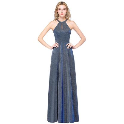 BMbridal Fashion A-Line Halter Sleeveless Evening Dress