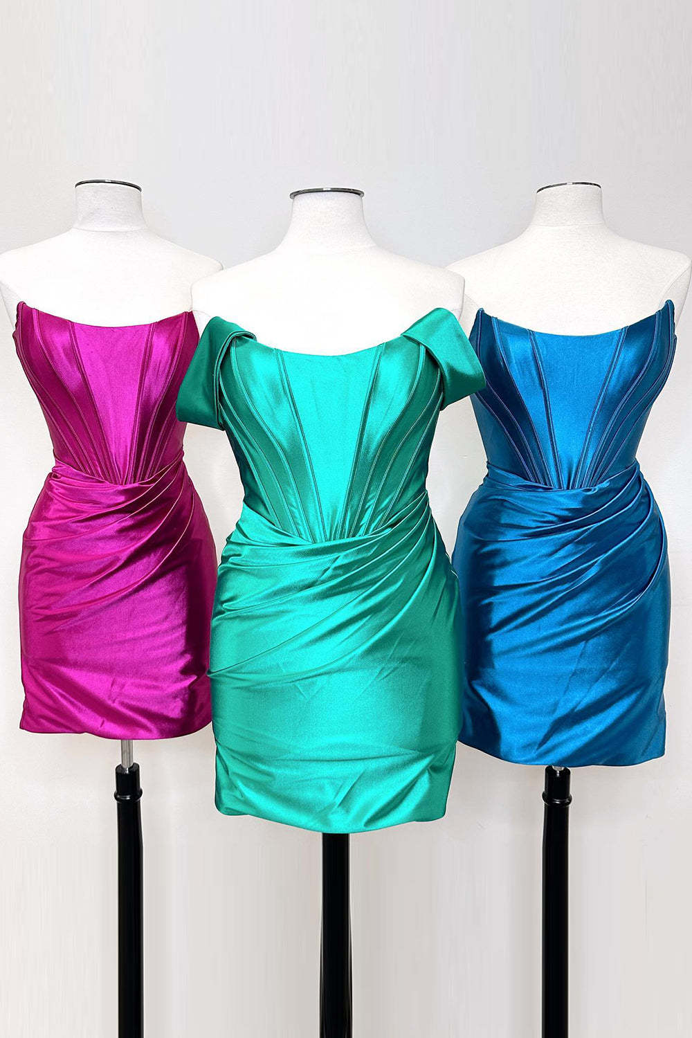 Fuchsia Off the Shoulder Ruched Tight Homecoming Dress