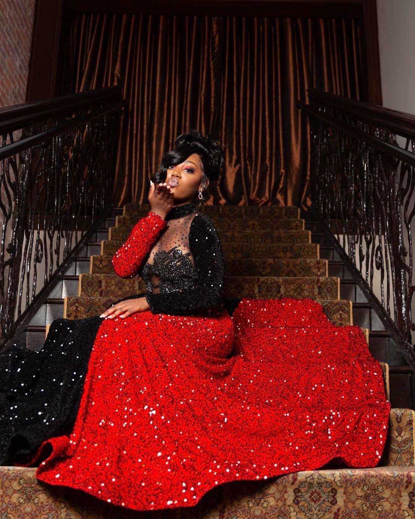 Deep Military Green Prom Dress with African Geometric Embroidery & Asymmetrical Design – High-Waisted Modern Queen Gown