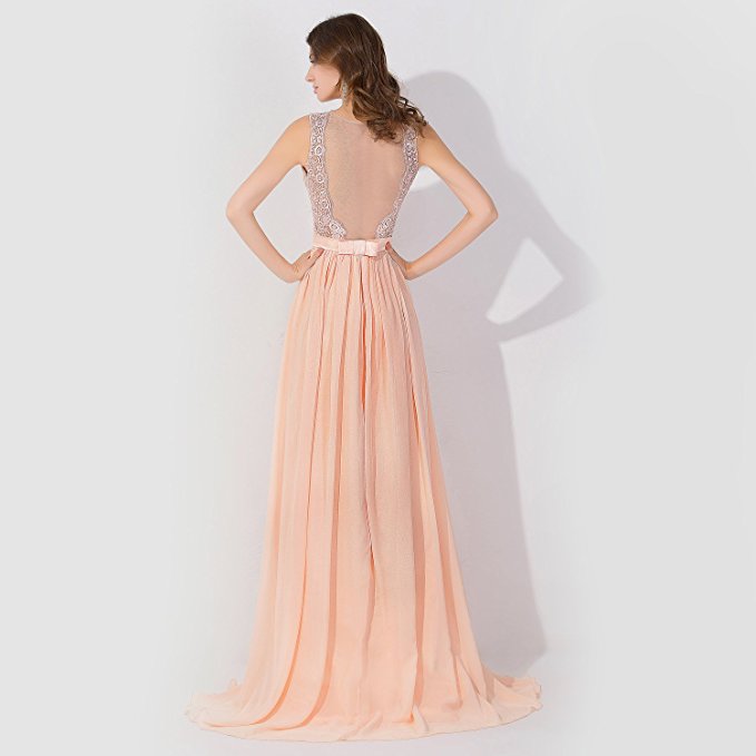 BMbridal A-line Chiffon Tulle Lace Ruffles Bridesmaid Dress