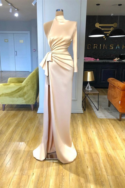 Bmbridal Column One Shoulder Prom Dress With Ruffles