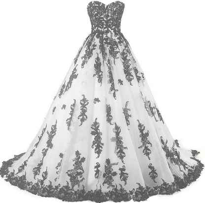 Vintage Gothic Black Lace Ball Gown Long Prom Dresses Wedding Gowns bmbridal