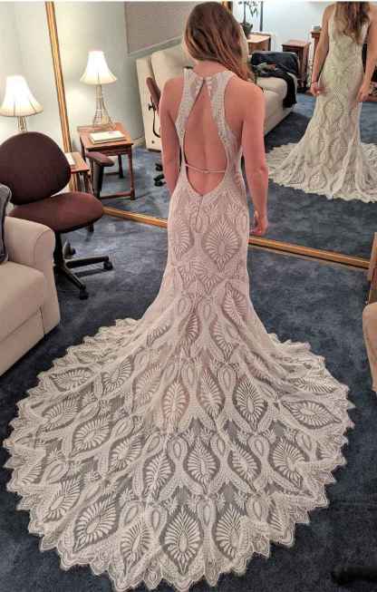 Women's Beach Wedding Dresses for Bride 2022 Vintage Long Sleeves Lace Bohemian Bridal Gown bmbridal