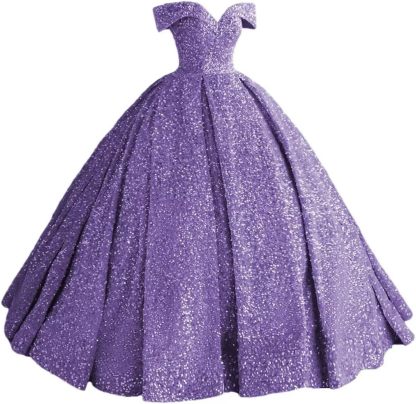 Sparkly Sequin Prom Dresses Long Ball Gown Off Shoulder Quinceanera Dresses Puffy Glitter Evening Party Dresses bmbridal