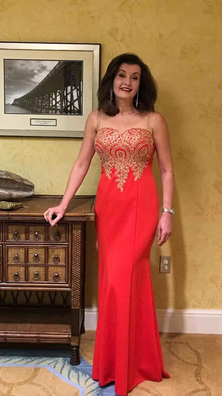 Women's Lace Applique Long Formal Mermaid Evening Prom Dresses bmbridal