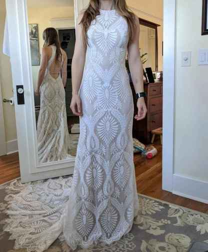 Women's Beach Wedding Dresses for Bride 2022 Vintage Long Sleeves Lace Bohemian Bridal Gown bmbridal