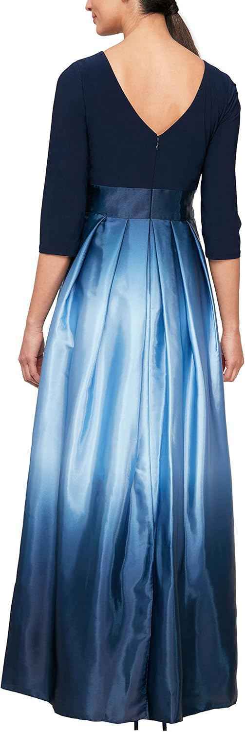 Women's Long Satin Mother of The Bride Dress with Pockets, Formal Party Gown (Petite and Regular Sizes) bmbridal