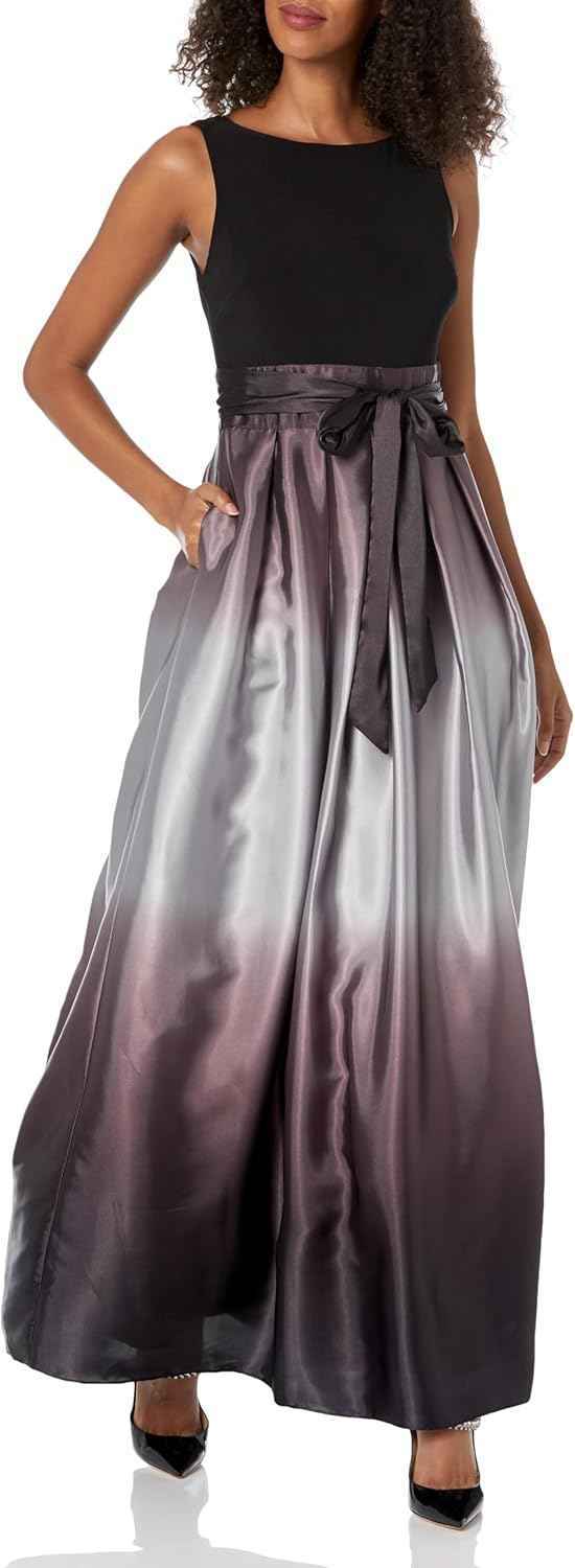 Women's Long Satin Mother of The Bride Dress with Pockets, Formal Party Gown (Petite and Regular Sizes) bmbridal