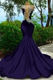 Strapless Sleeveless Backless Mermaid Long Prom Dress With Appliques