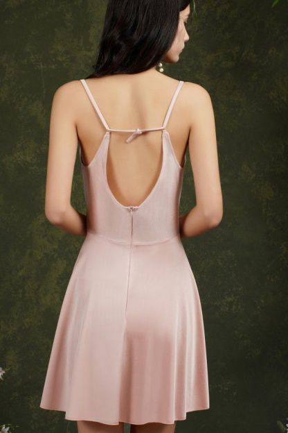 Cheap Spaghetti Straps Sleeveless A-Line Satin Short Prom Dresses