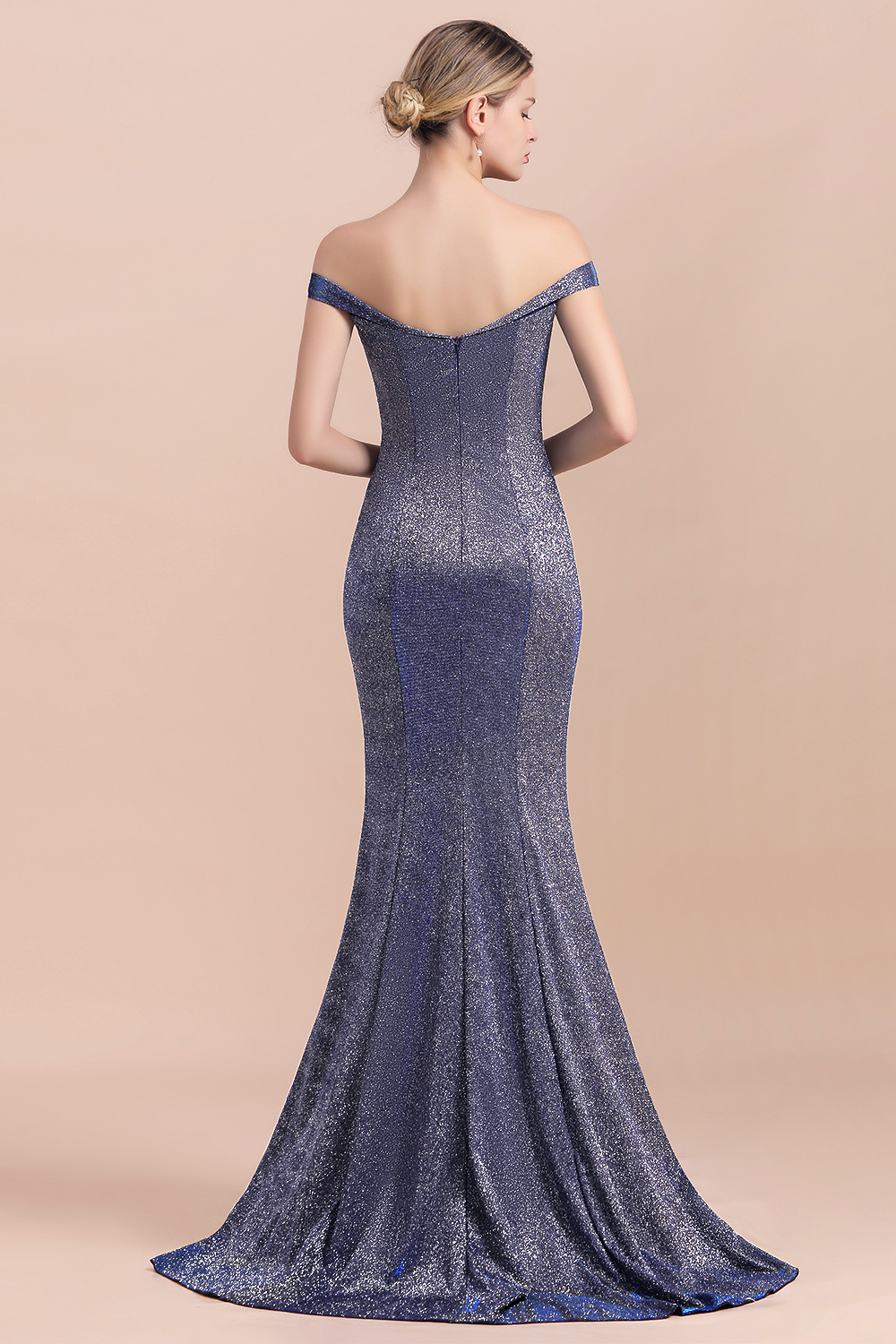 BMbridal Stunning Off-the-Shoulder Mermaid Prom Dress Long Zipper Back