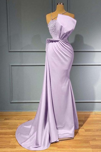 Pink Sleeveless Mermaid Spaghetti Strap Ruffles Prom Dress With Beadings