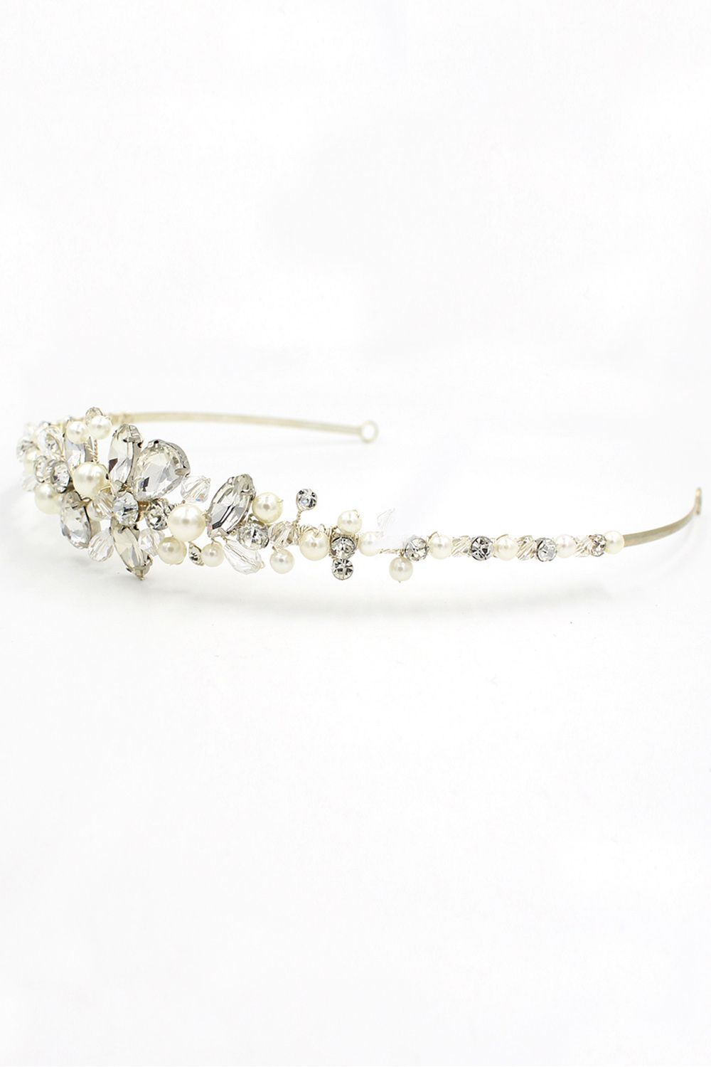 BMbridal Glamourous Alloy Imitation Pearls Special Occasion Wedding Hairpins Headpiece with Crystal Rhinestone-BMbridal