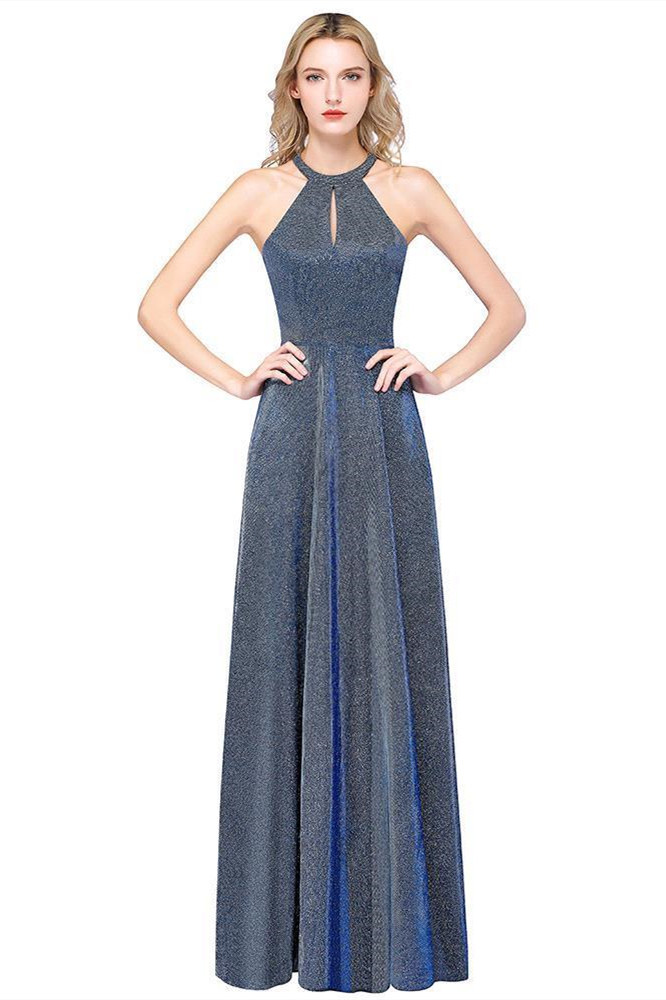 BMbridal Fashion A-Line Halter Sleeveless Evening Dress