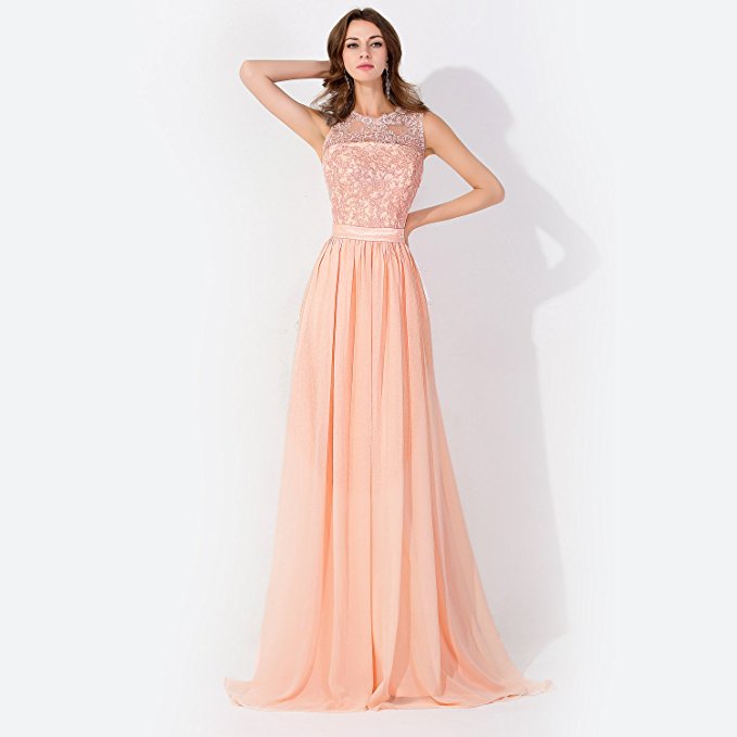 BMbridal A-line Chiffon Tulle Lace Ruffles Bridesmaid Dress