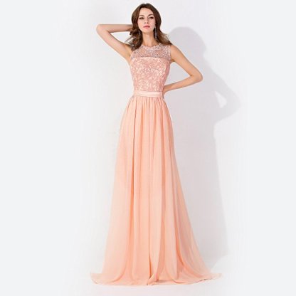 BMbridal A-line Chiffon Tulle Lace Ruffles Bridesmaid Dress