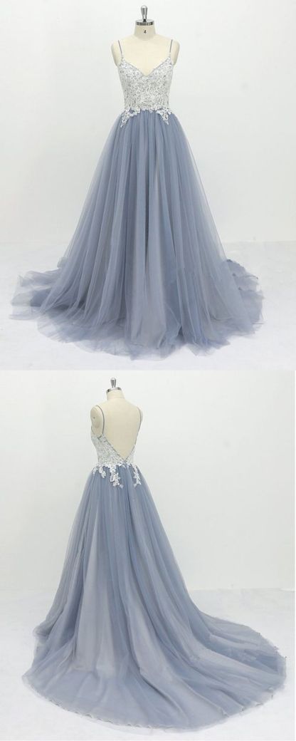 BMbridal AffordableIvory Lace Spaghetti Backless Wedding Dress Sweep Train Summer Bridal Gowns On Sale-BMbridal