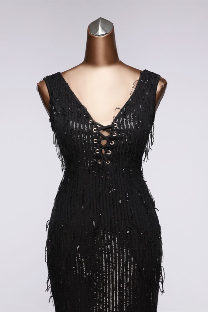 BMbridal Stylish V-Neck Sequined Mermaid Prom Dresses with Strings Online