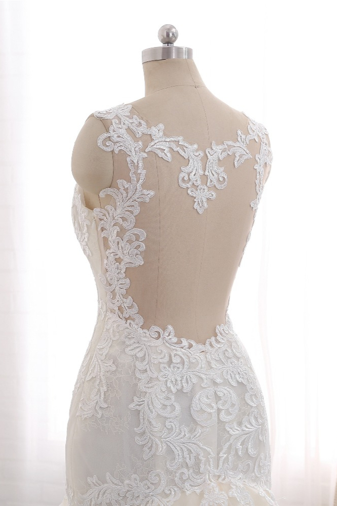 BMbridal Affordable Strapless Mermaid Tulle Lace Wedding Dress Sweetheart Appliques Bridal Gowns On Sale-BMbridal