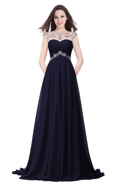 BMbridal A-line Sweetheart Chiffon Evening Dress With Crystal
