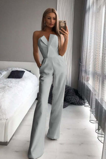 Gorgeous Strapless White Jump Suit