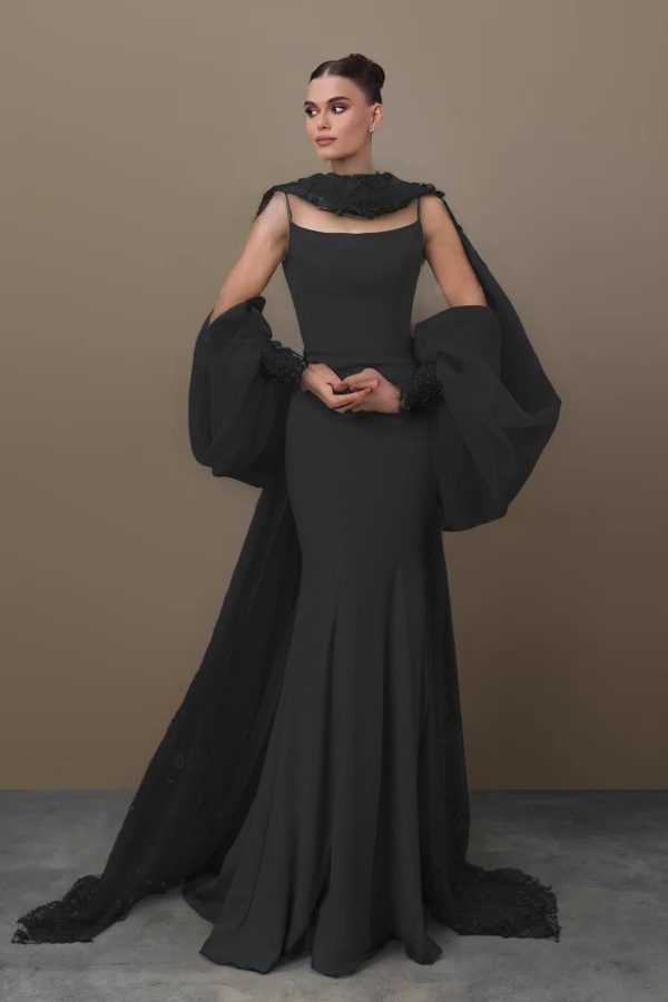 Spaghetti Strap Sleeveless Long Mermaid Prom Dress With Sequins