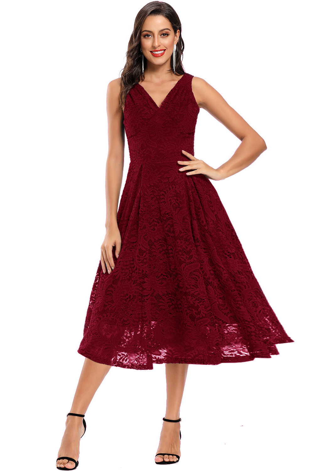 BMbridal V-Neck Sleeveless Lace Short Party Dress Online
