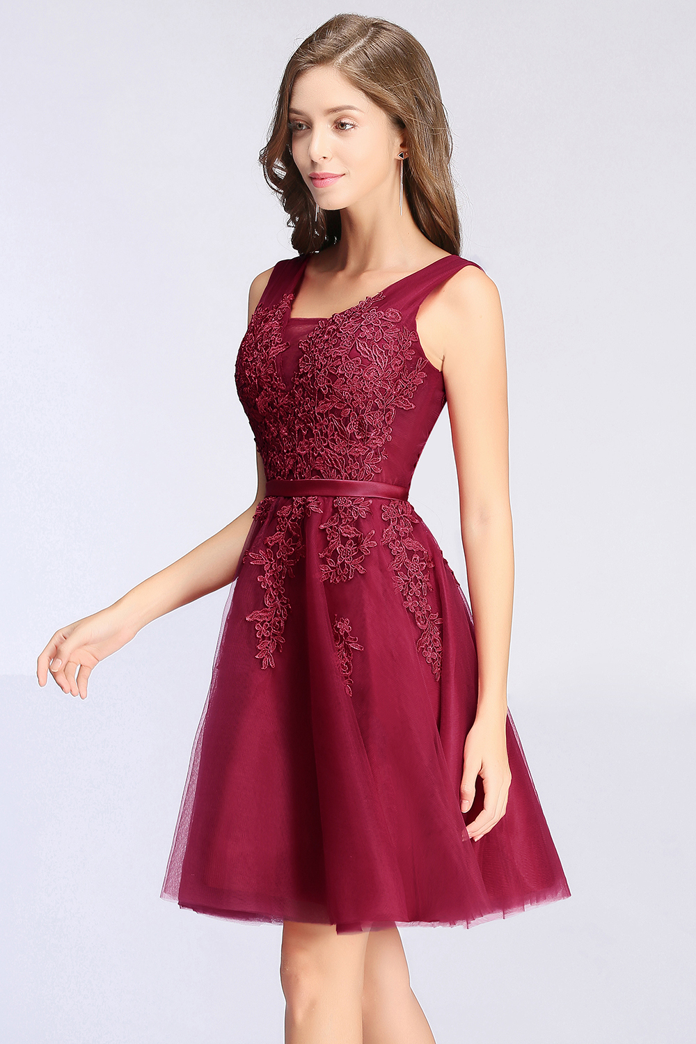 BMbridal A-line Knee-length Tulle Prom Dress with Appliques