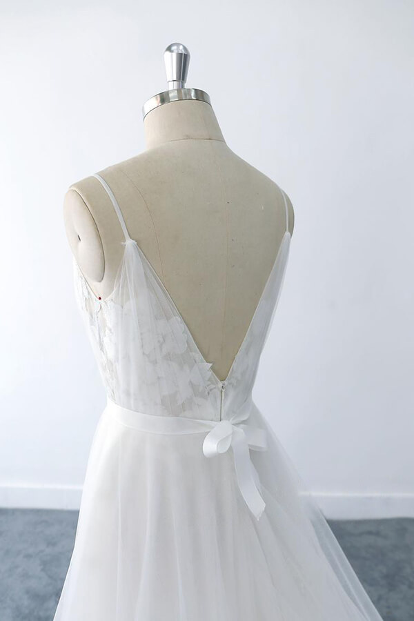 BMbridal Amazing Ruffle Appliques Tulle A-line Wedding Dress On Sale-BMbridal