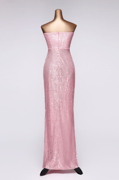 BMbridal Chic Strapless Front Slit Sheath Prom Dresses with Sequins Online