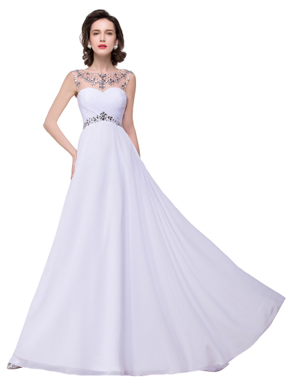 BMbridal A-line Sweetheart Chiffon Evening Dress With Crystal