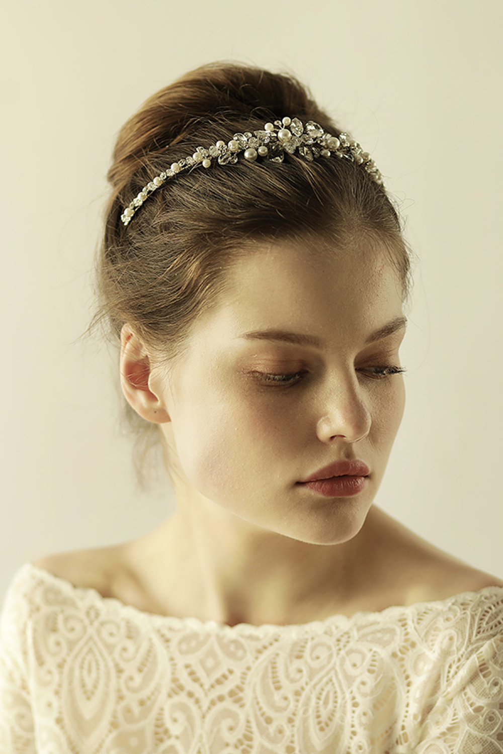 BMbridal Glamourous Alloy Imitation Pearls Special Occasion Wedding Hairpins Headpiece with Crystal Rhinestone-BMbridal