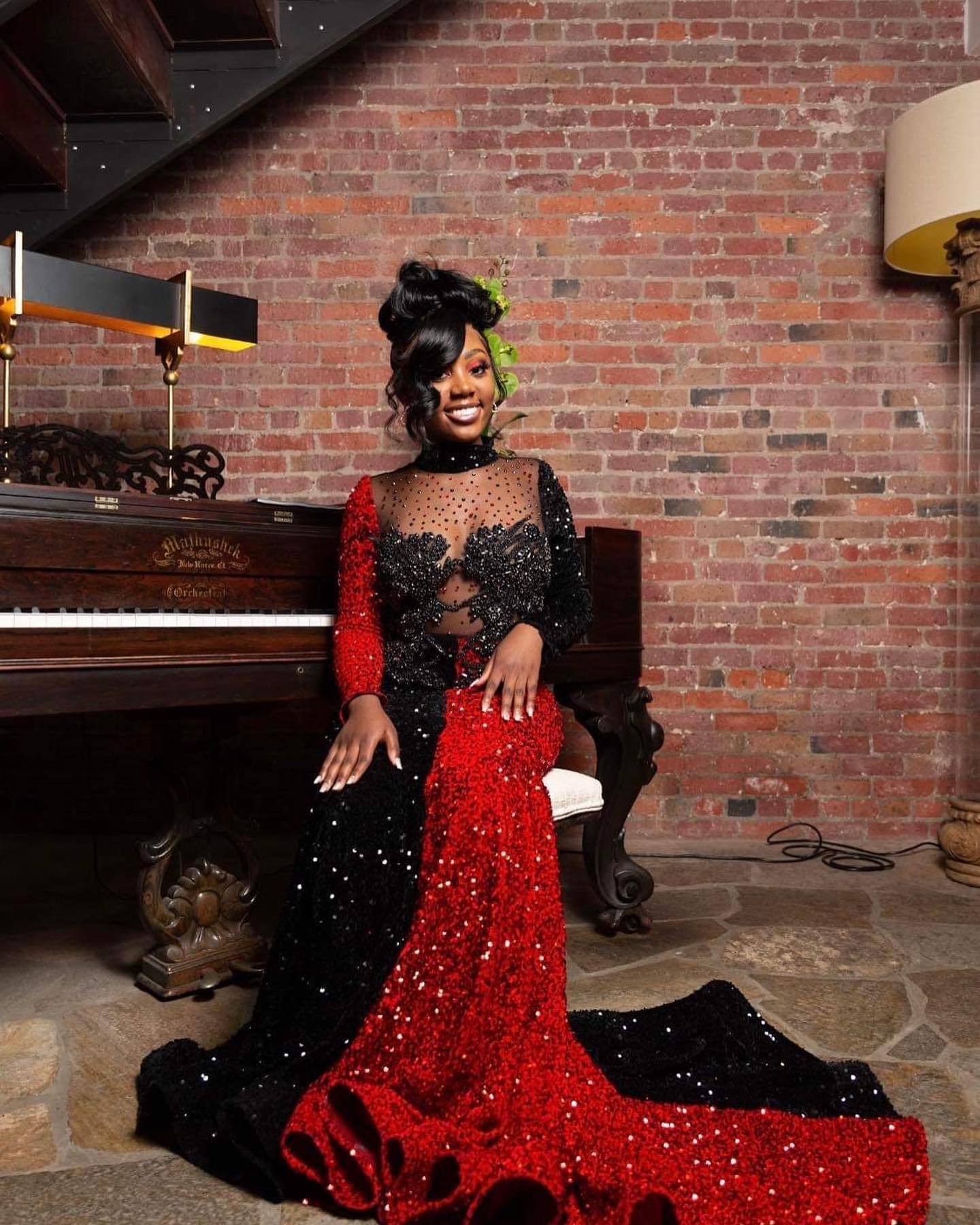 Deep Military Green Prom Dress with African Geometric Embroidery & Asymmetrical Design – High-Waisted Modern Queen Gown