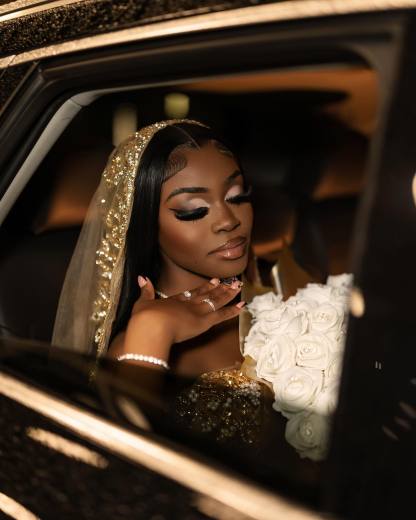 Luxury Champagne Gold Hooded Prom Dress – 3D Floral Appliqué Mermaid Gown with Cathedral Veil & High Slit | 2026 Couture Gala Collection