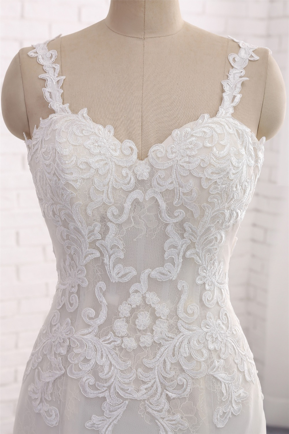 BMbridal Affordable Strapless Mermaid Tulle Lace Wedding Dress Sweetheart Appliques Bridal Gowns On Sale-BMbridal