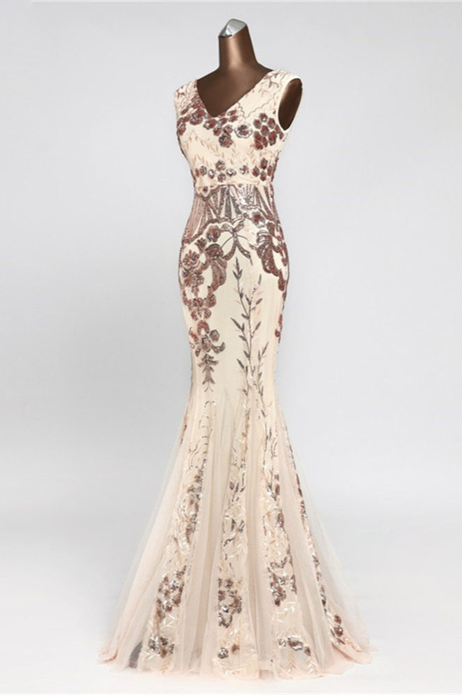 BMbridal Glamorous Sequined Sleeveless Long Mermaid Prom Dresses Online
