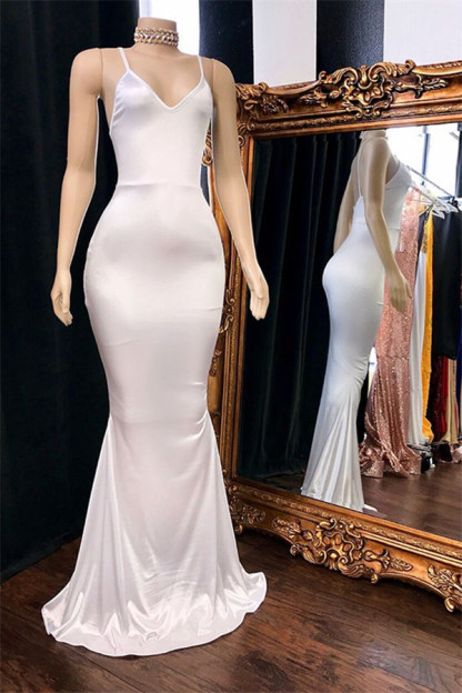 Bmbridal Gorgeous Halter V-Neck Mermaid Prom Dress Sleeveless Long