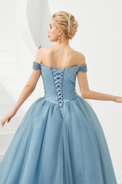 BMbridal Princess Off-the-Shoulder Prom Dress Beadings Sweetheart Ball Gown Evening Gowns