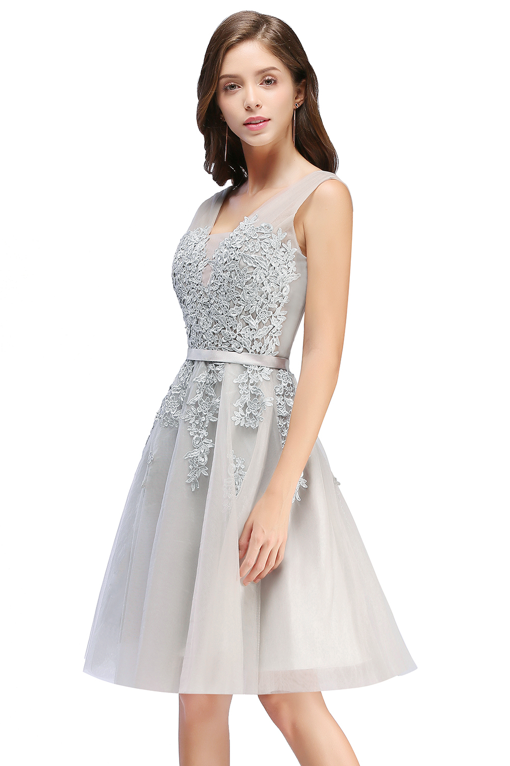 BMbridal A-line Knee-length Tulle Prom Dress with Appliques