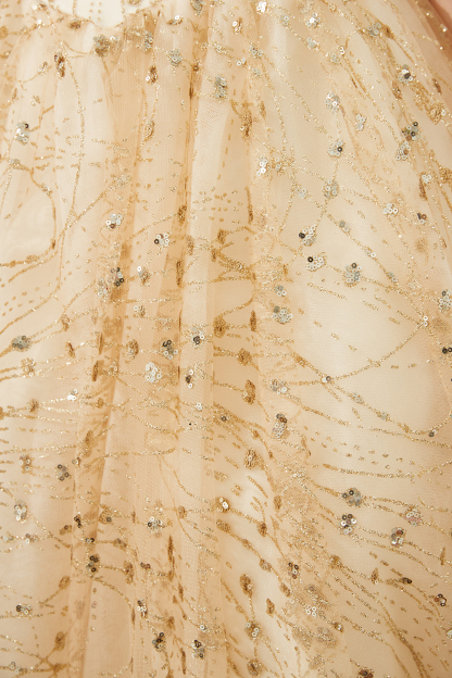 BMbridal Gold Off-the-Shoulder Sequins Prom Dress Ball With Lace-up Online
