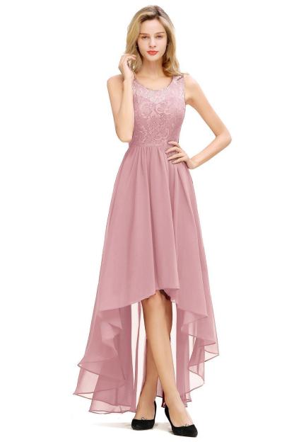 BMbridal A-line Hi-lo Chiffon Lace Bridesmaid Dress