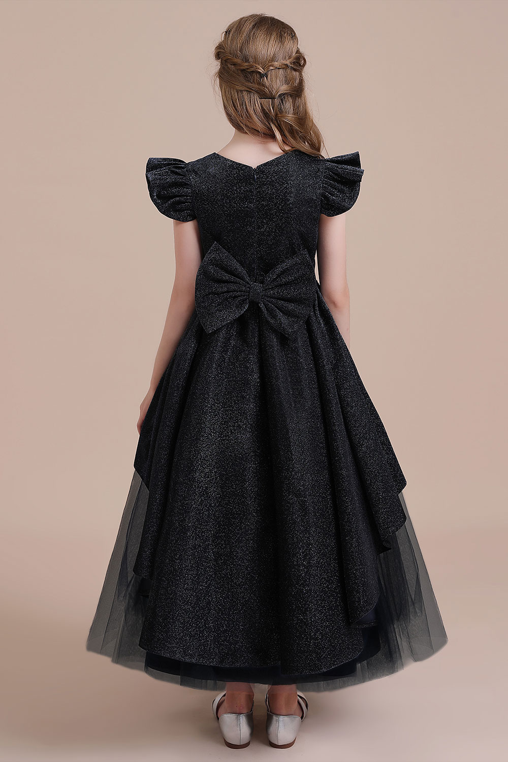 BMbridal A-Line Glitter Cap Sleeve Tulle Flower Girl Dress On Sale-BMbridal