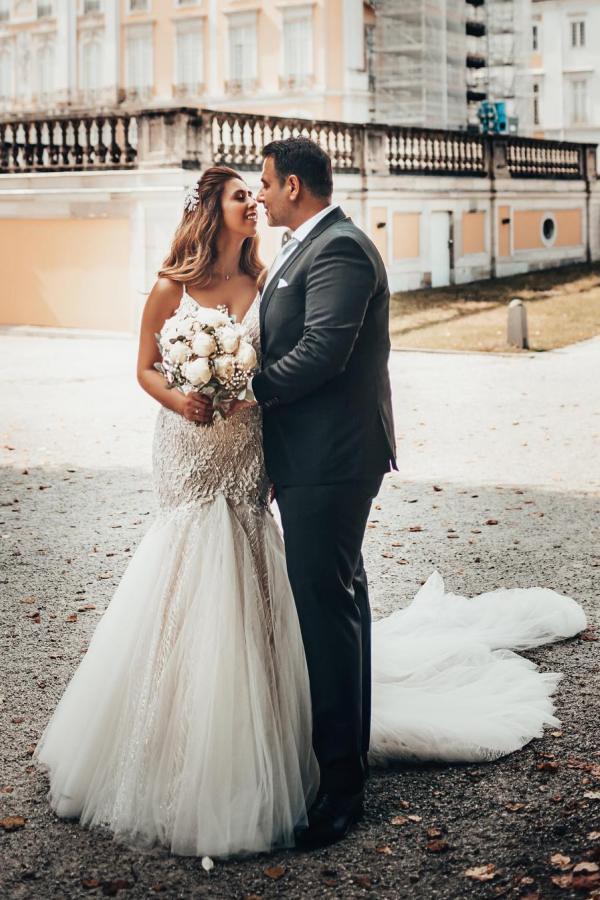 BMbridal Spaghetti-Straps Sleeveless Wedding Dress Mermaid With Lace-BMbridal