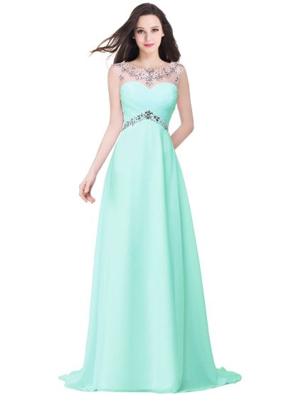 BMbridal A-line Sweetheart Chiffon Evening Dress With Crystal