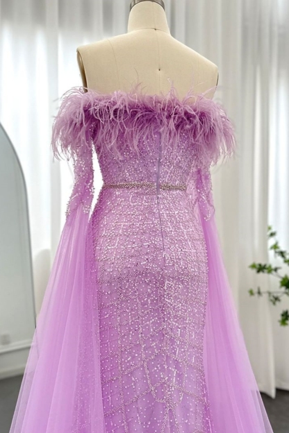 Bmbridal A-Line Strapless Floor-Length Sleeveless Prom Dresses with Appliques
